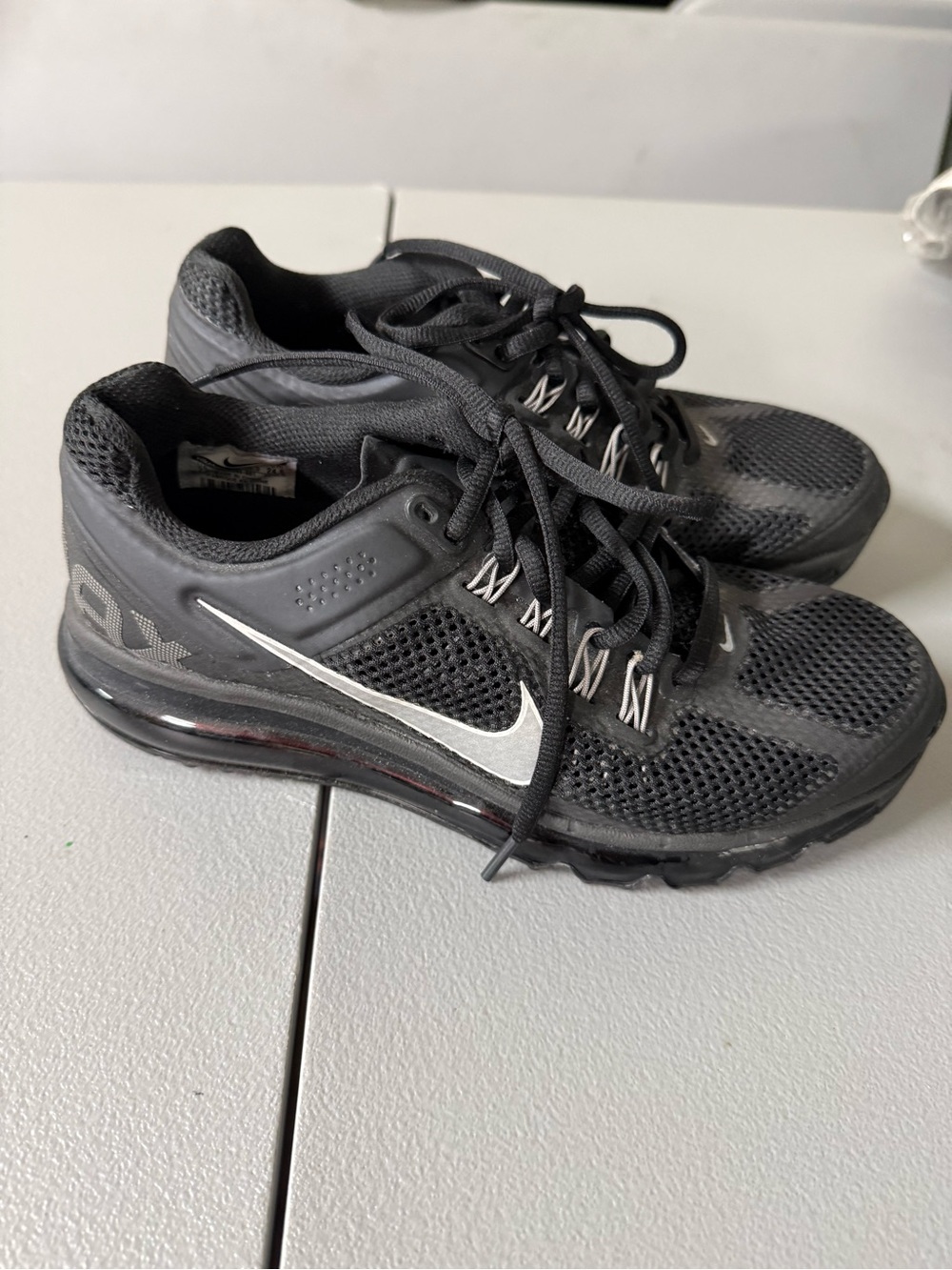 Nike Black and Gray Mesh Air Max Running Shoes
